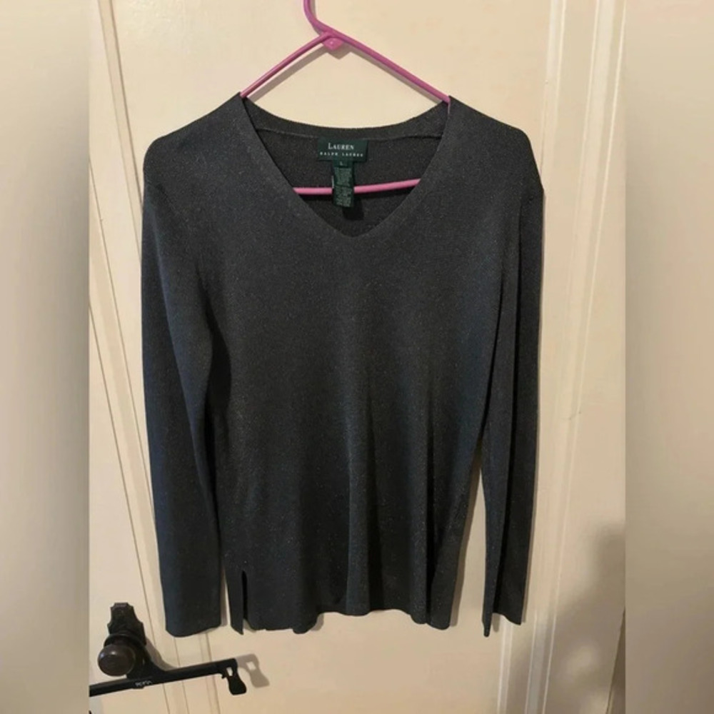 Ralph Ralph Lauren | gray sparkling Long Sleeve Top Sparkly size large